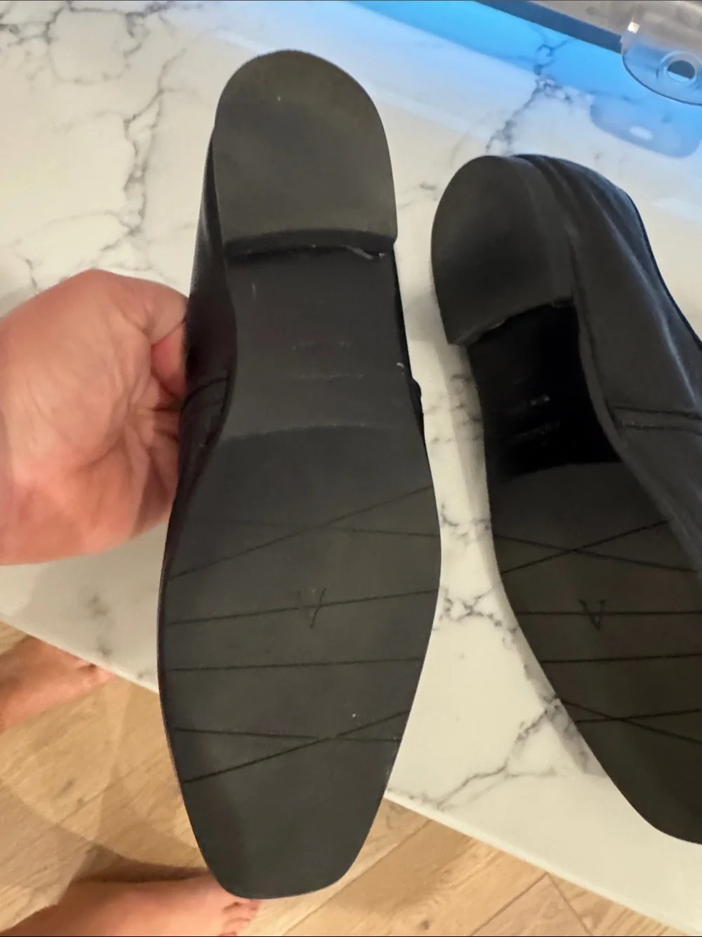 Aquatalia Black Leather Slip-On Loafers